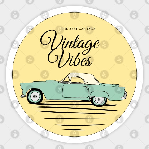 Vintage Car illustration Sticker by uveyiknur